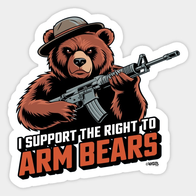 I Support The Right To Arm Bears Sticker by Cosmo Gazoo